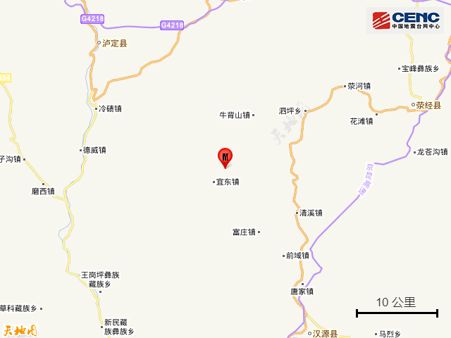 四川雅安市汉源县发生4.8级地震，仁寿有轻微震感